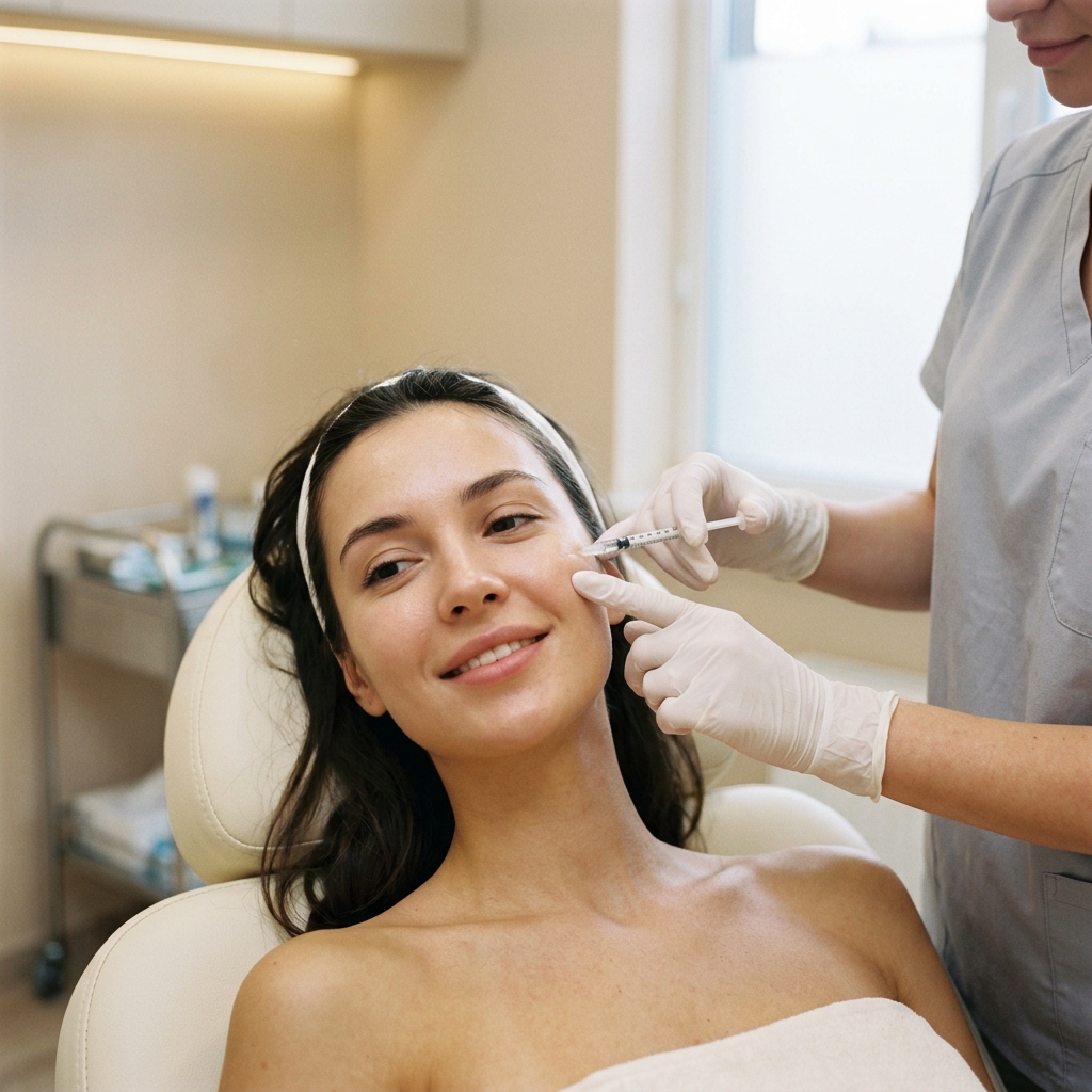 Woman receiving Botox treatment